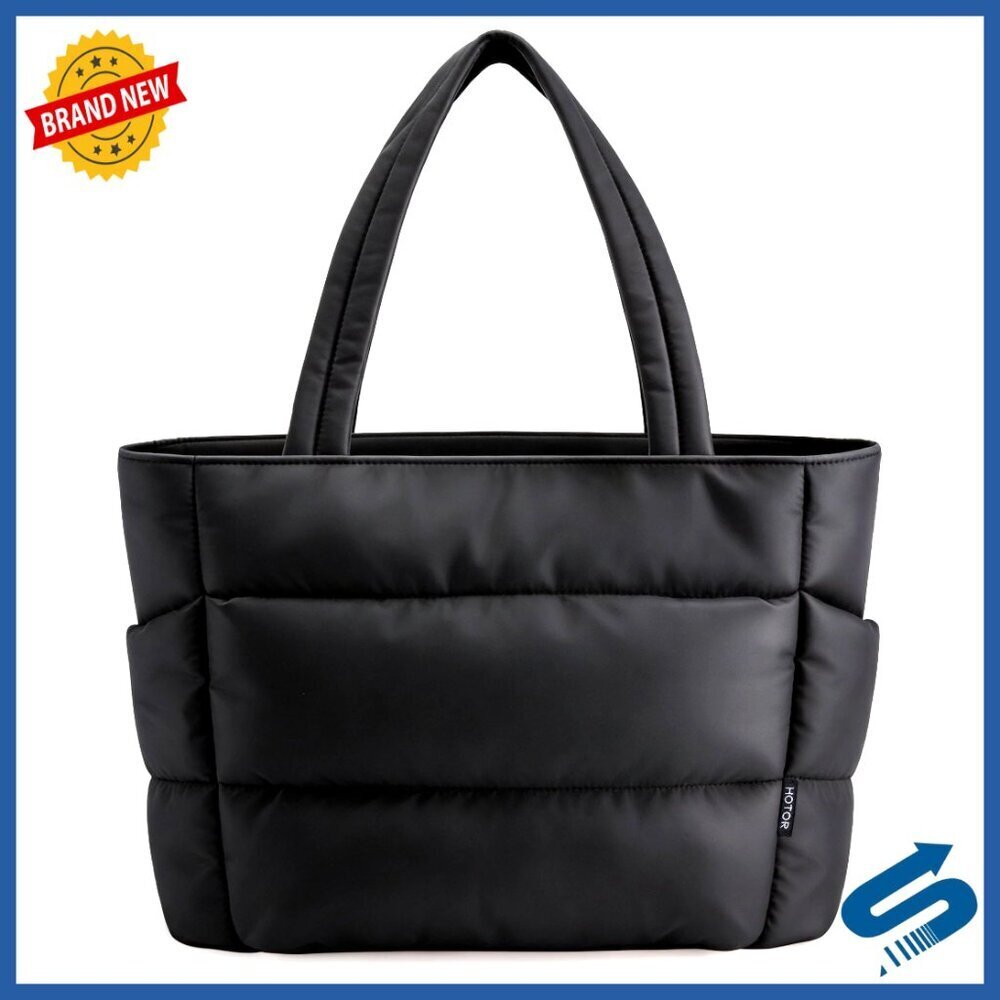 Puffer Tote Bag Multi-Pocket Lightweight Quilted Handbag Travel Gym Work